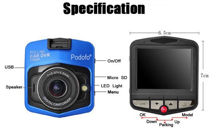 Dashcam Full HD 1080P + Tarjeta de 16 GB