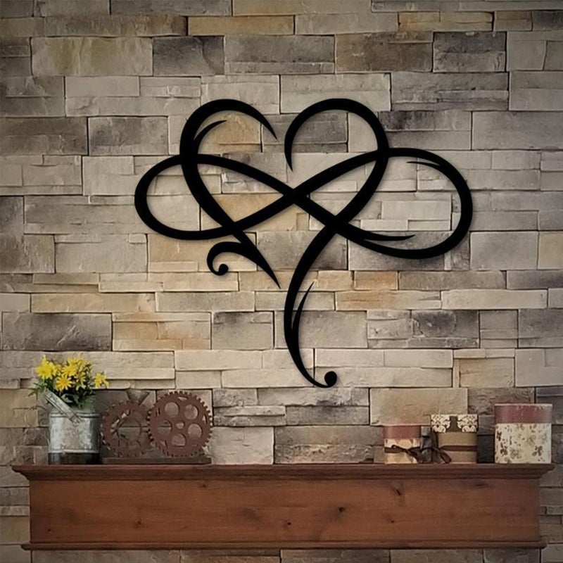 Decoración de pared Amor Eterno de acero inoxidable para el hogar