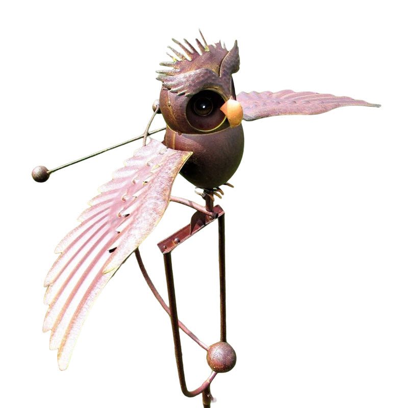 Decoración para jardín exterior: águila y búhos de metal
