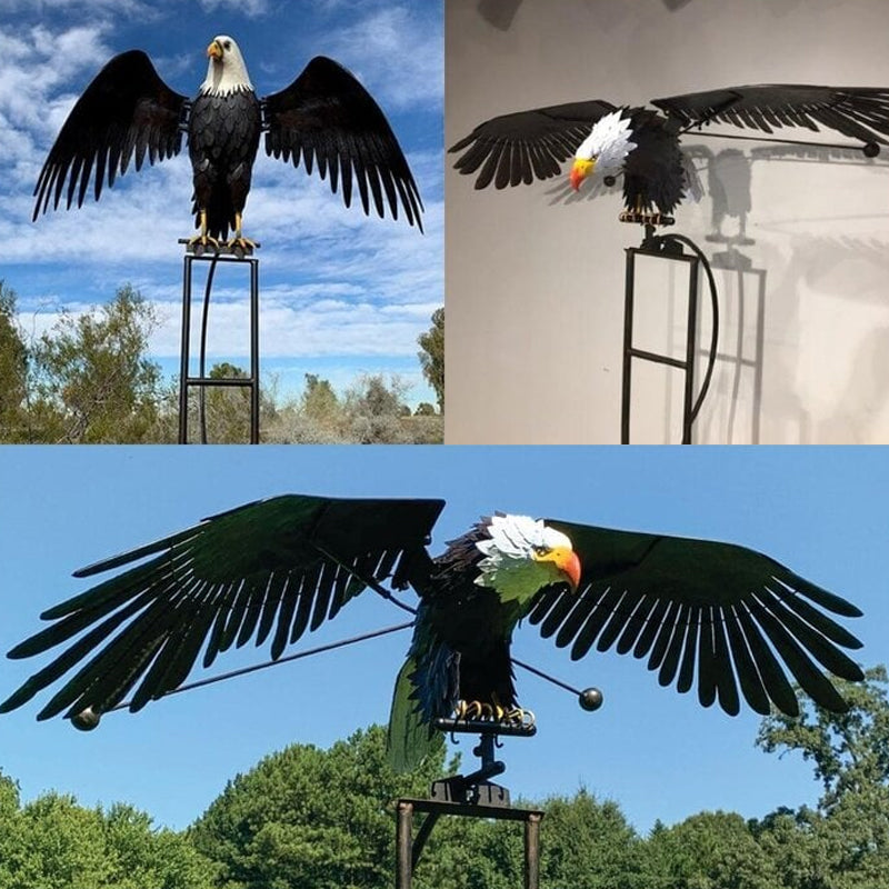 Decoración para jardín exterior: águila y búhos de metal