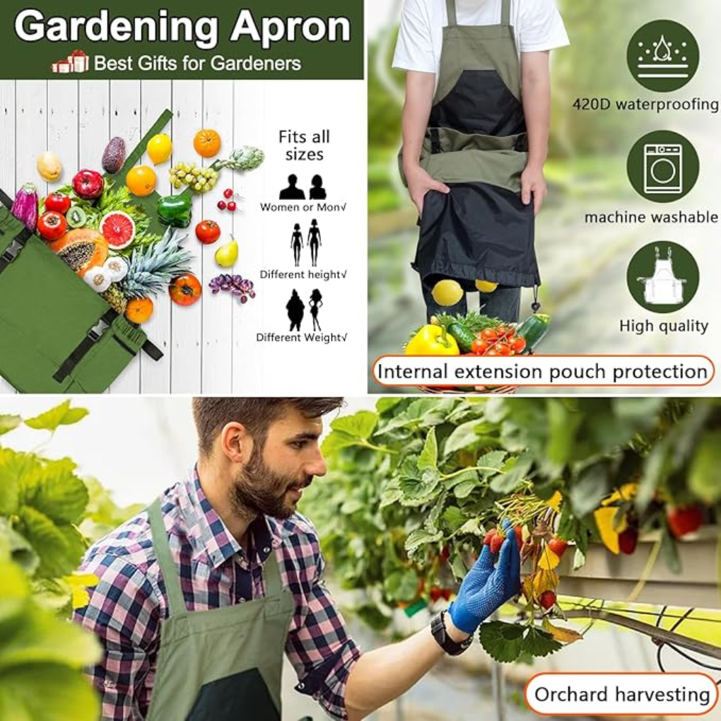 Delantal de jardinería con bolsillos