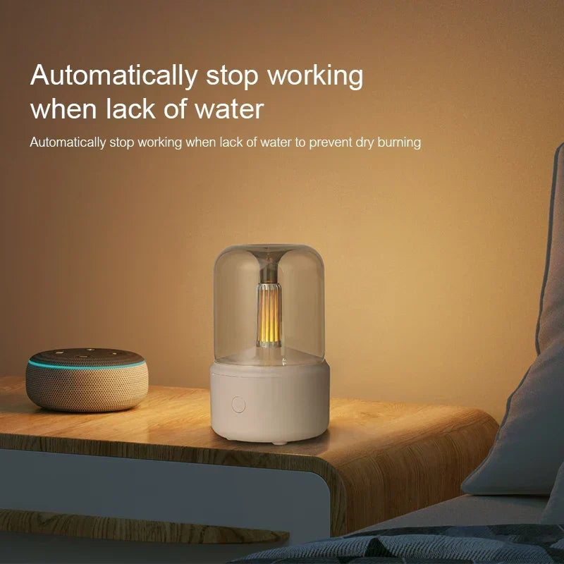 Difusor de aromas retro con luz nocturna - Humidificador USB para aceites esenciales para el hogar y la oficina