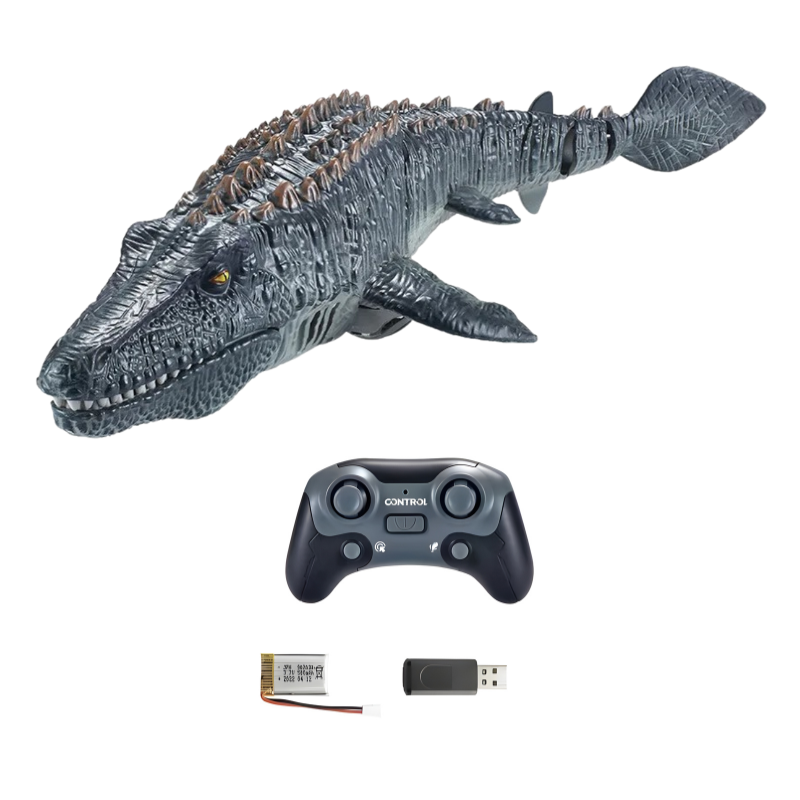 Dinosaurio de juguete acuático a control remoto para niños con vaporizador de agua