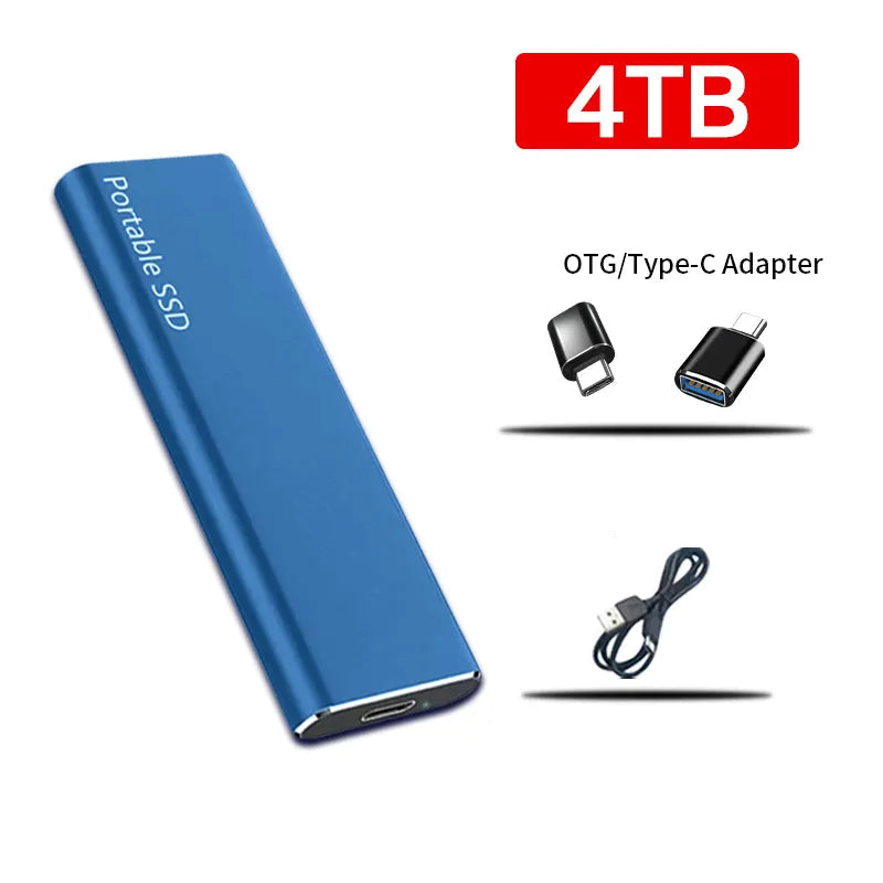 Disco duro externo de 4 TB USB-C, almacenamiento de datos portátil