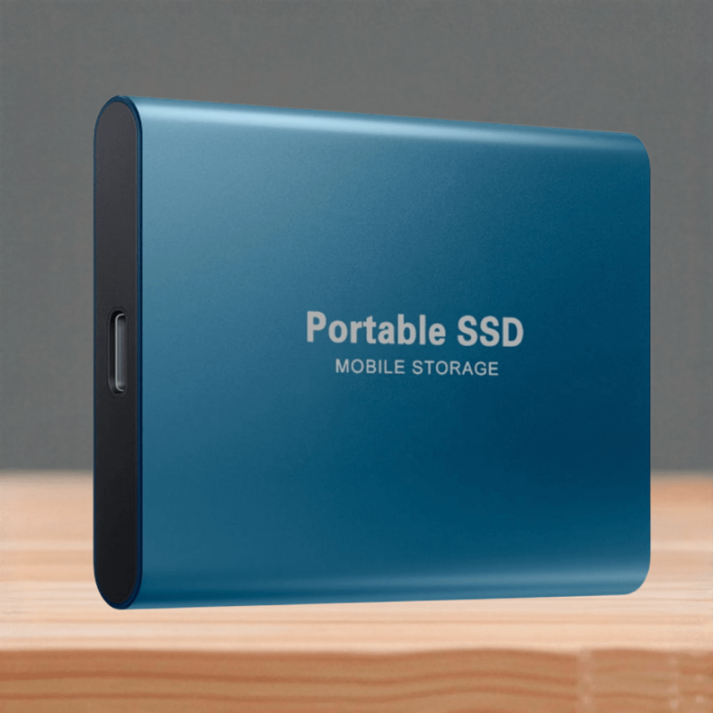 Disco SSD externo portátil con USB-C de alta velocidad y diseño resistente al agua