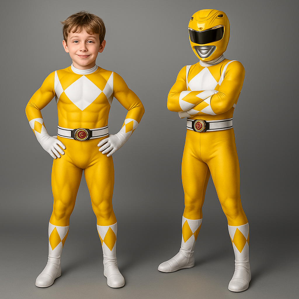 Disfraz de superhéroe infantil – mono con estampado de músculos para fiestas y celebraciones