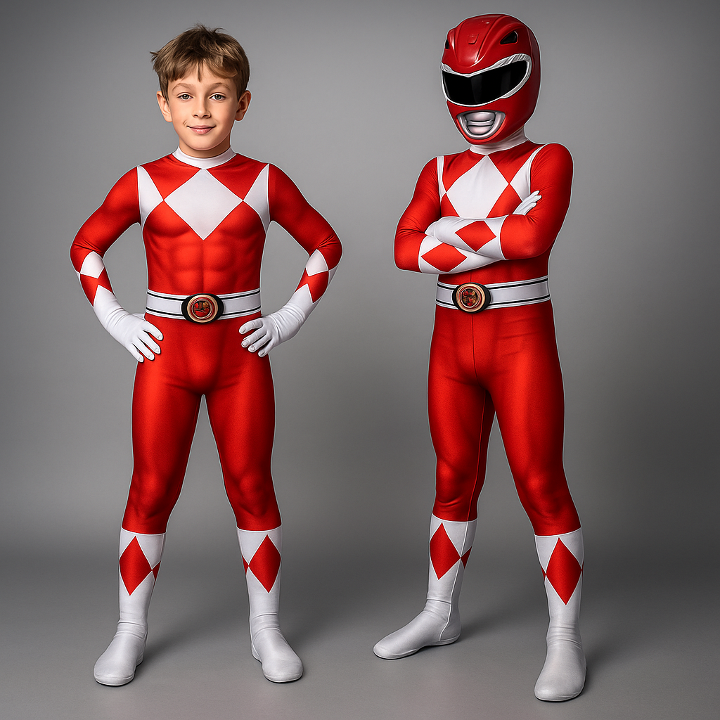 Disfraz de superhéroe infantil – mono con estampado de músculos para fiestas y celebraciones