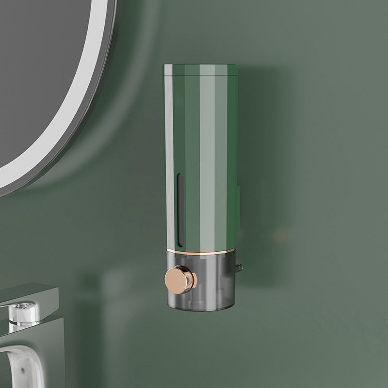 Dispensador de jabón de pared para ducha en blanco/verde oscuro