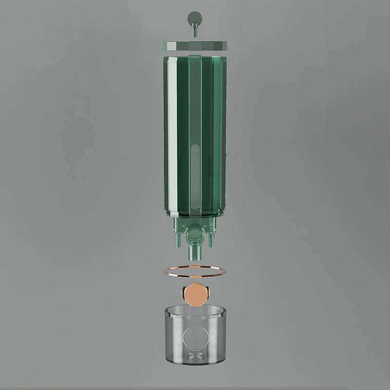 Dispensador de jabón de pared para ducha en blanco/verde oscuro