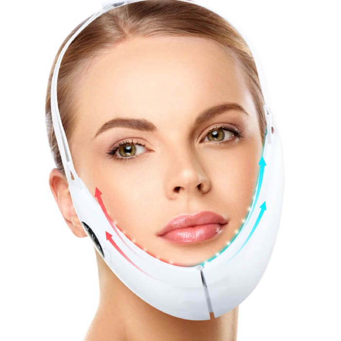 Dispositivo de tonificación y lifting facial en forma de V con microcorrientes y tecnología infrarroja