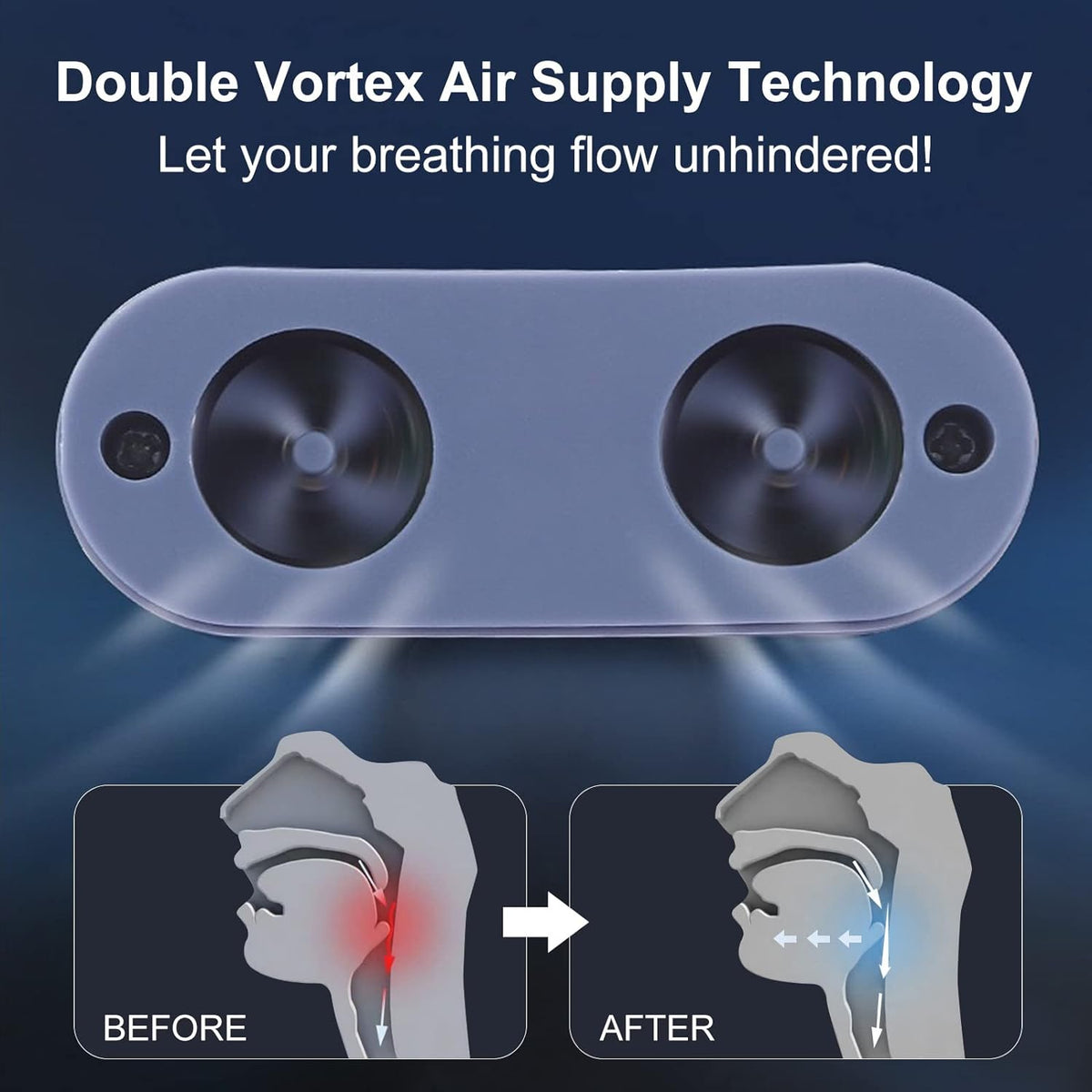 Dispositivo micro CPAP para la apnea del sueño - Antirronquidos