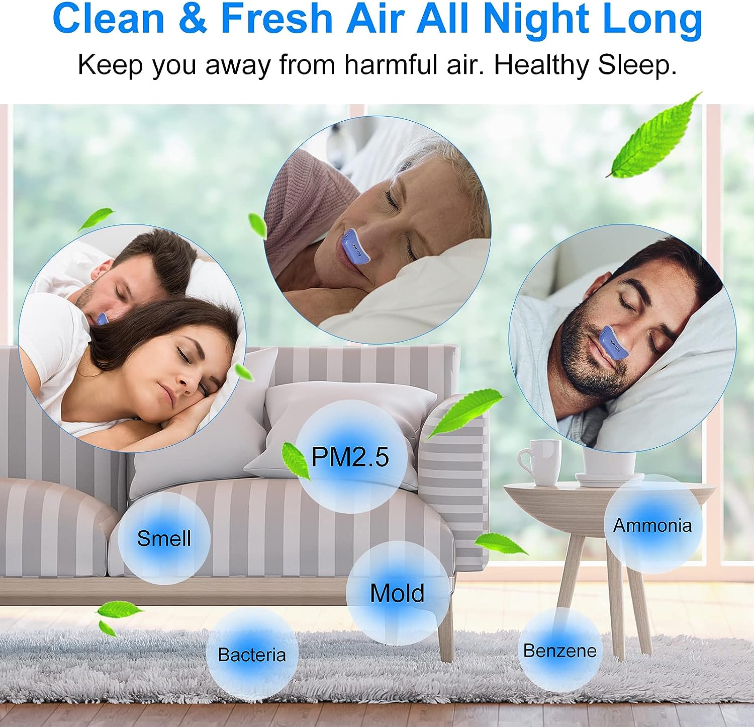 Dispositivo micro CPAP para la apnea del sueño - Antirronquidos