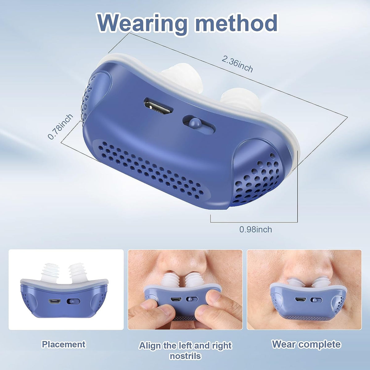 Dispositivo micro CPAP para la apnea del sueño - Antirronquidos