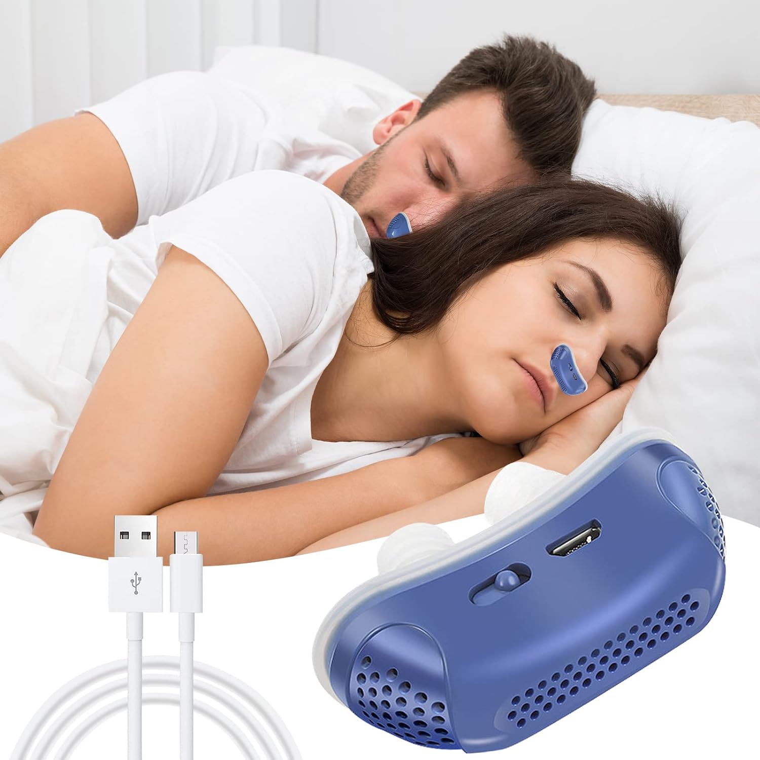 Dispositivo micro CPAP para la apnea del sueño - Antirronquidos