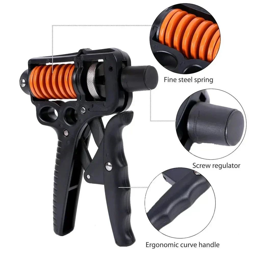 Ejercitador de agarre ajustable de 5 a 165 kg – Expansor de dedos para entrenamiento de brazos, muñecas y antebrazos