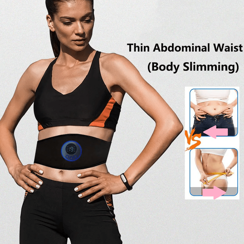 Electroestimulador abdominal EMS – Estimulador muscular de 19 niveles para fortalecimiento del core