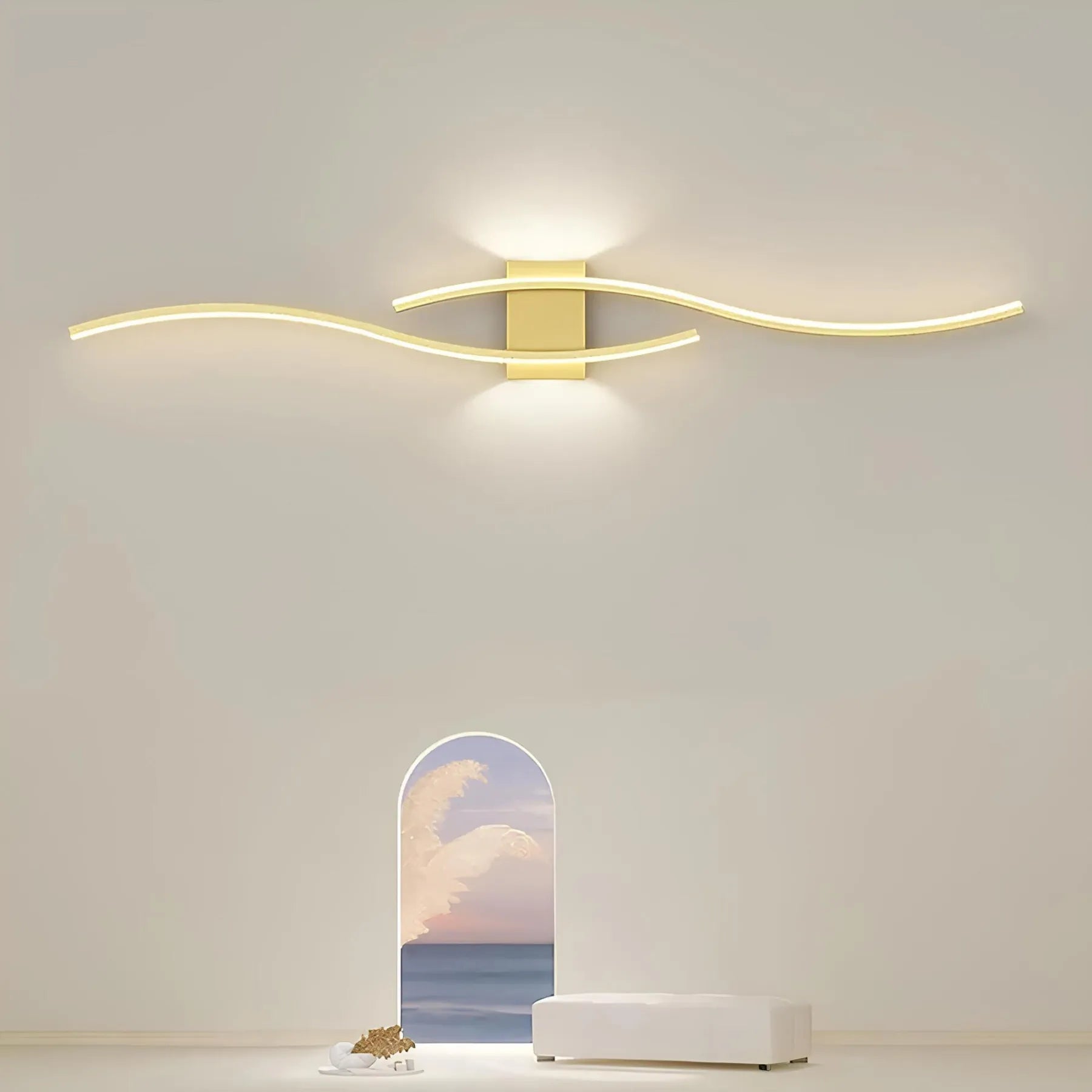 Elegante aplique de pared lineal para interiores modernos, iluminación de acento sutil para montaje en pared