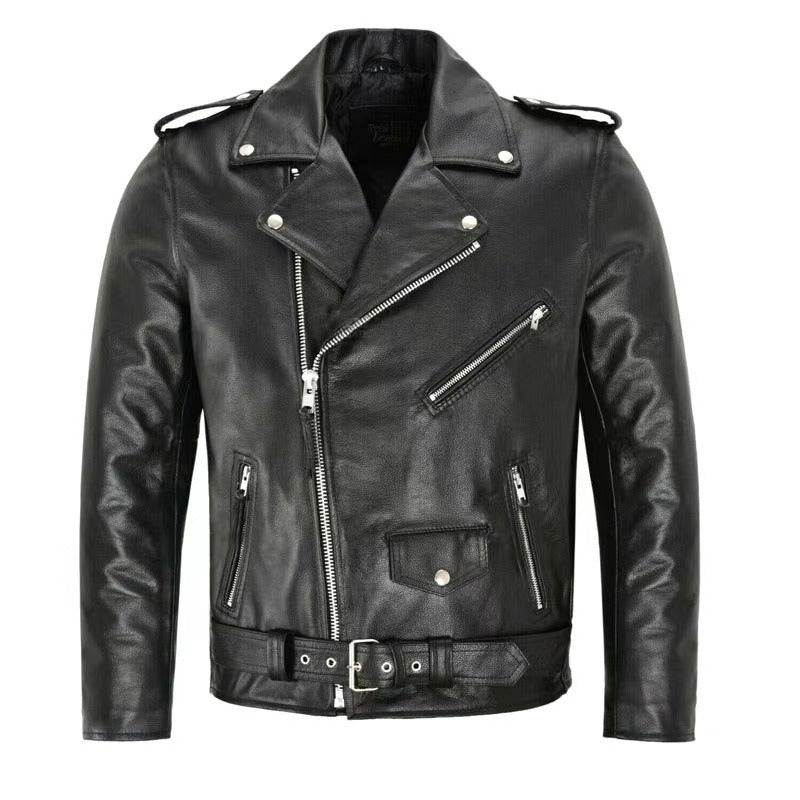 Elegante chaqueta de cuero para hombre