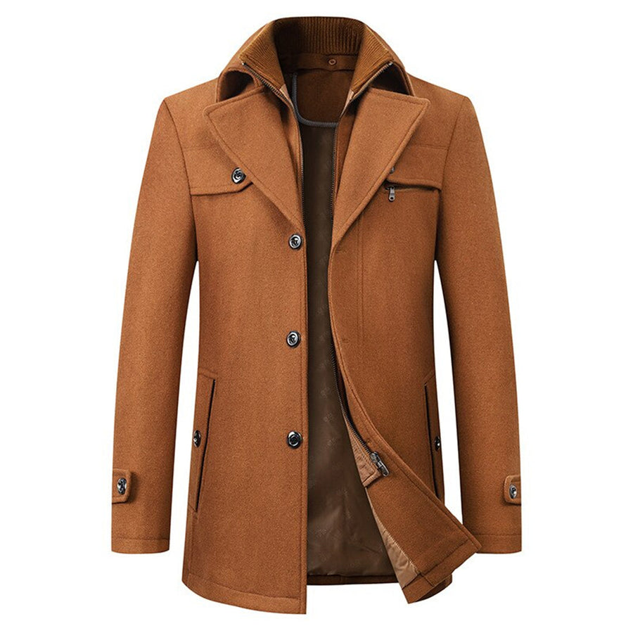 Elegante gabardina larga para hombre