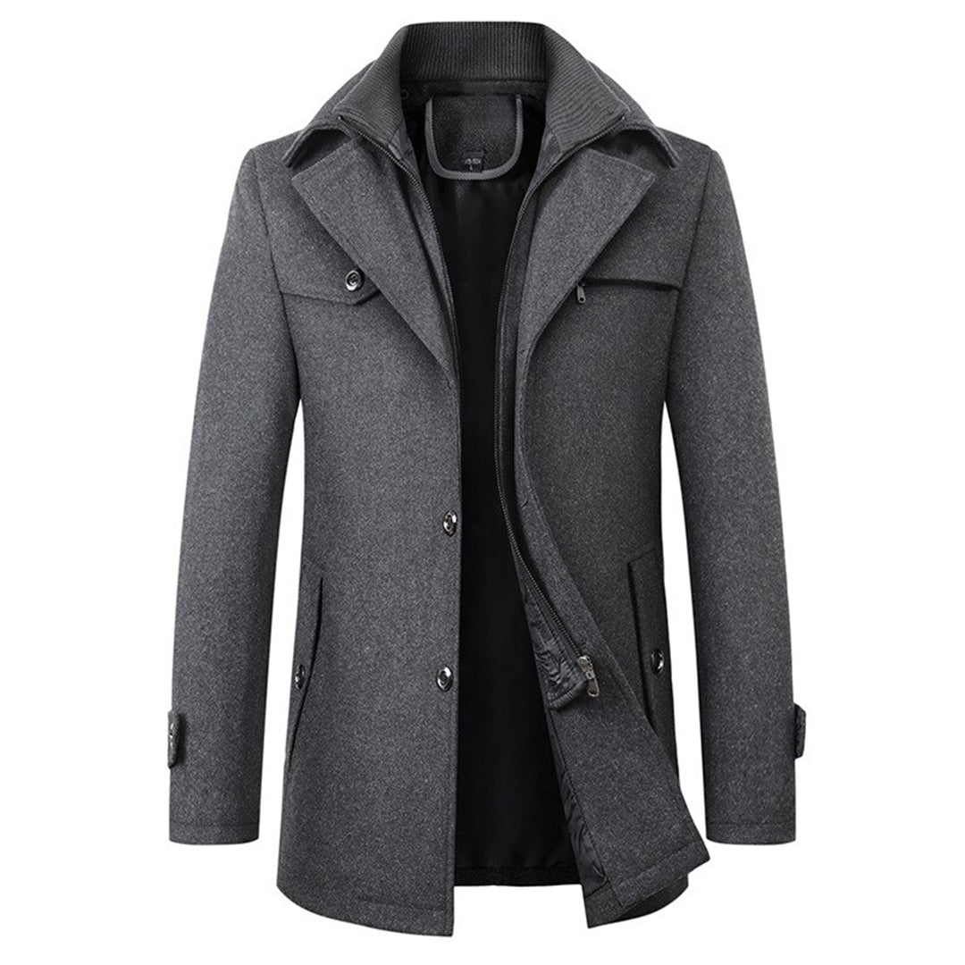 Elegante gabardina larga para hombre