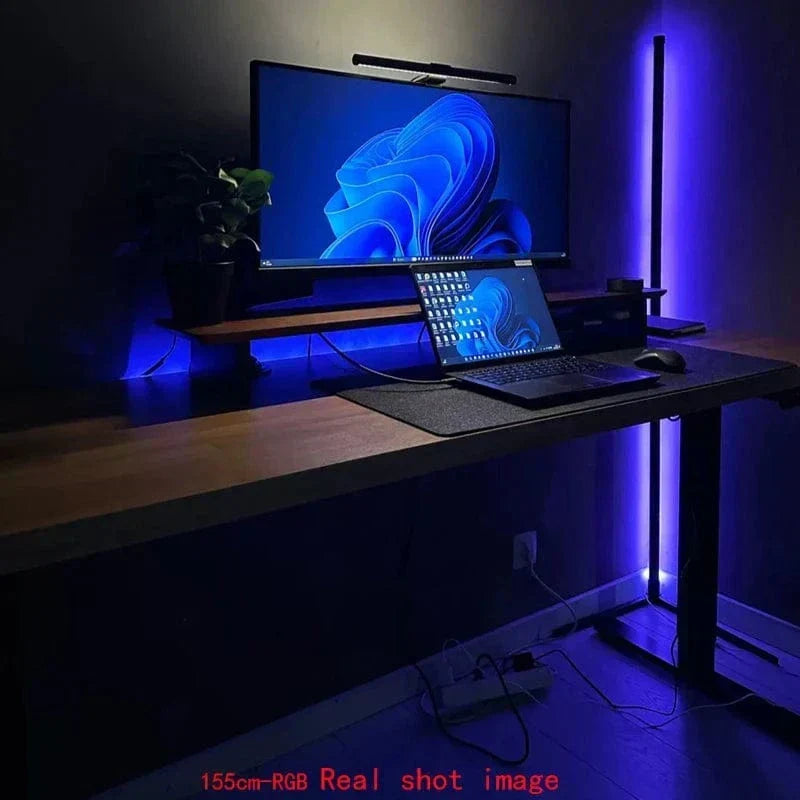 Elegante lámpara de esquina RGB con mando a distancia – Iluminación moderna
