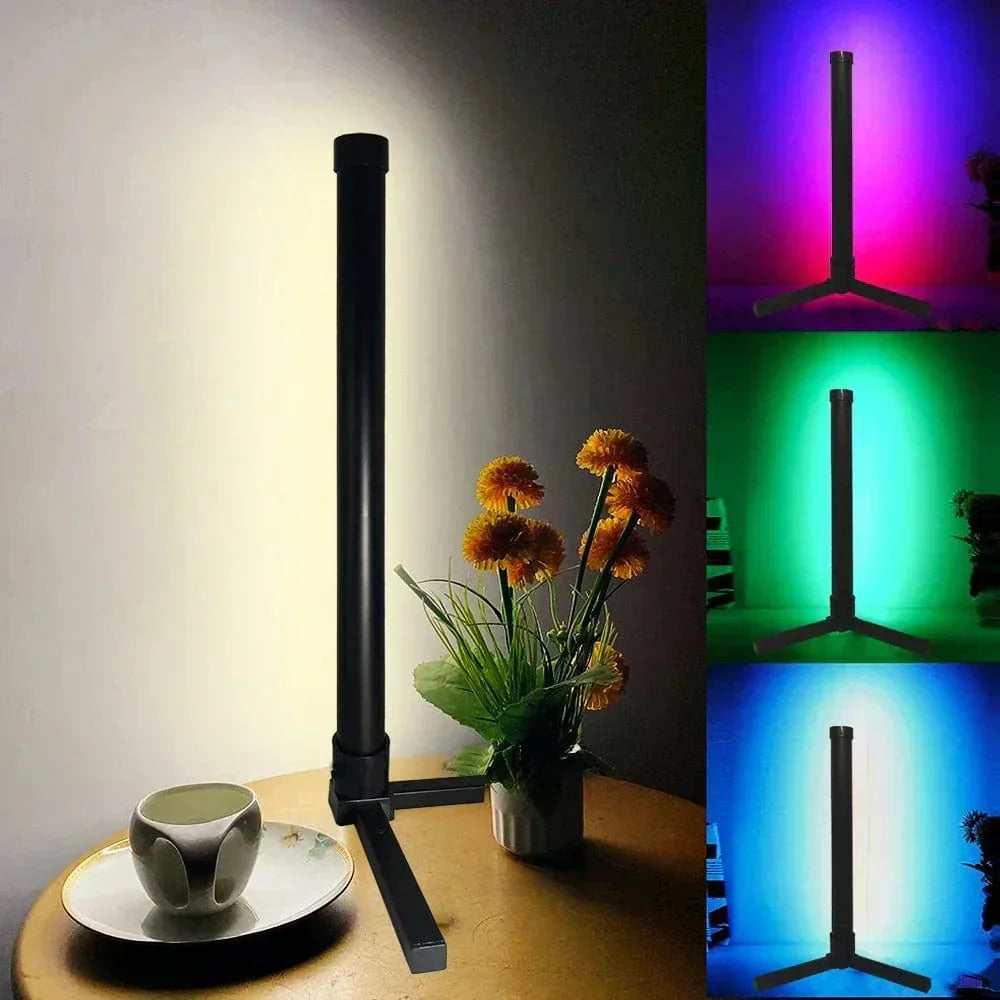 Elegante lámpara de esquina RGB con mando a distancia – Iluminación moderna