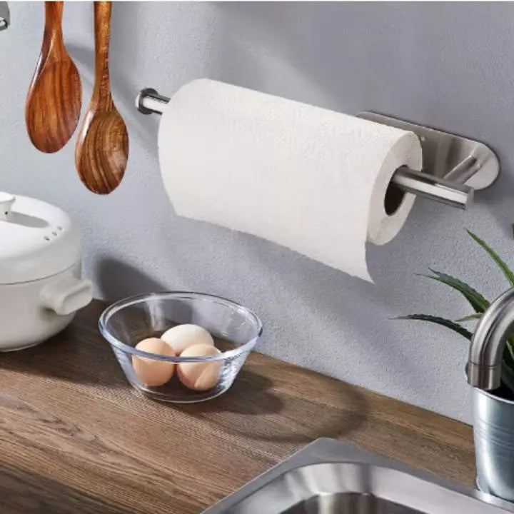 Elegante portarrollos de papel de cocina para pared – sin taladros y para ahorrar espacio