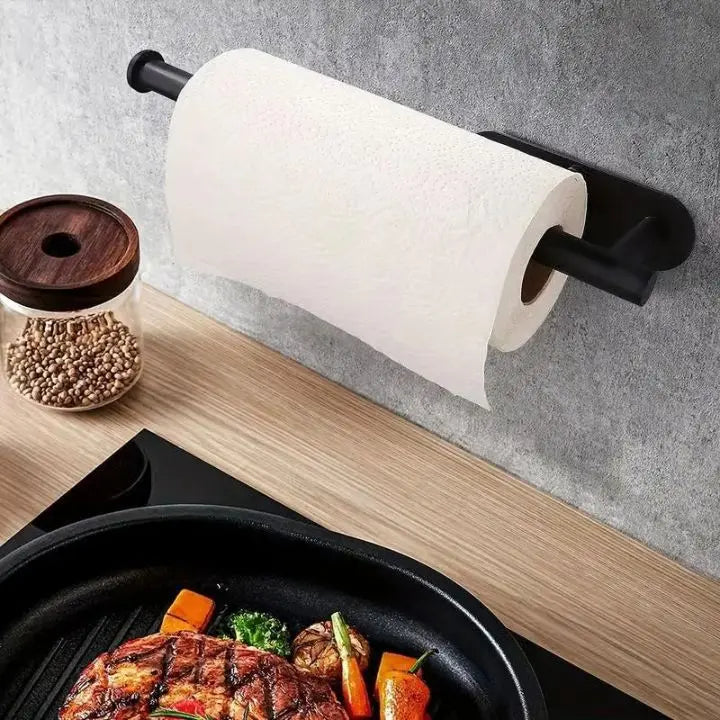Elegante portarrollos de papel de cocina para pared – sin taladros y para ahorrar espacio