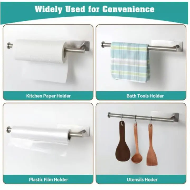 Elegante portarrollos de papel de cocina para pared – sin taladros y para ahorrar espacio