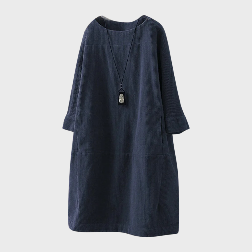 Elegante vestido de terciopelo con textura suave para mujer