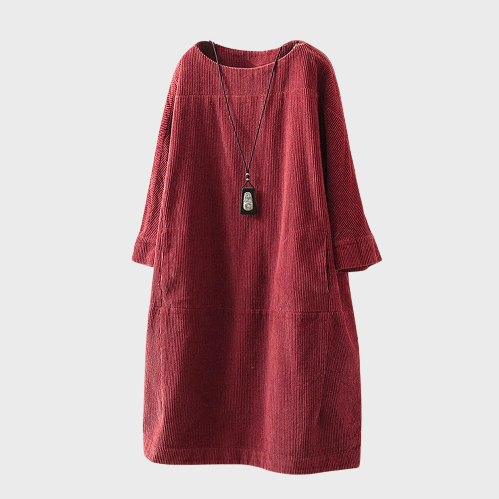 Elegante vestido de terciopelo con textura suave para mujer