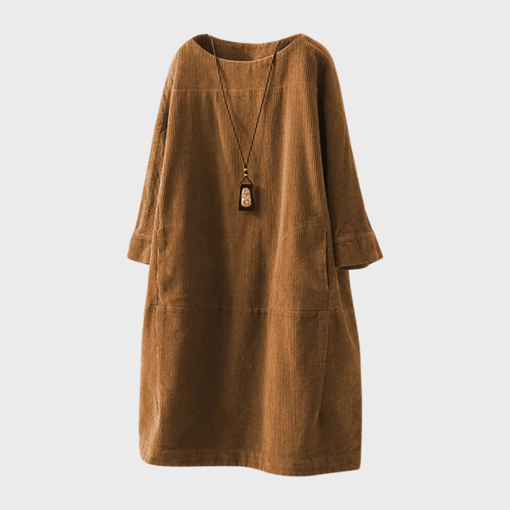 Elegante vestido de terciopelo con textura suave para mujer