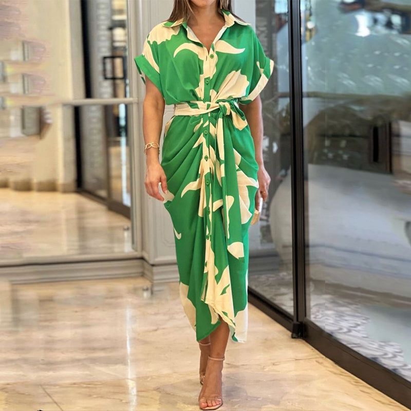 Elegante vestido de verano fruncido para un confort con estilo