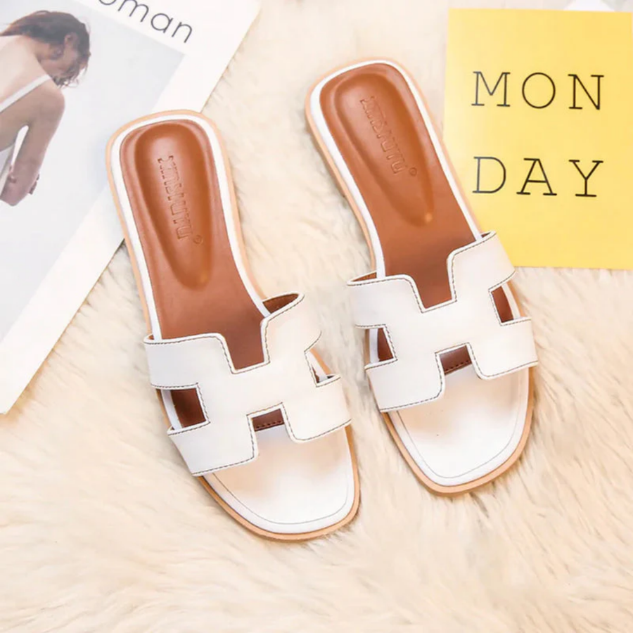 Elegantes Chancletas Mules para Mujer con Diseño en H