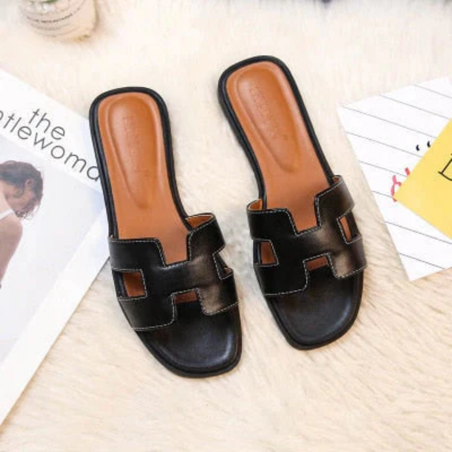 Elegantes Chancletas Mules para Mujer con Diseño en H