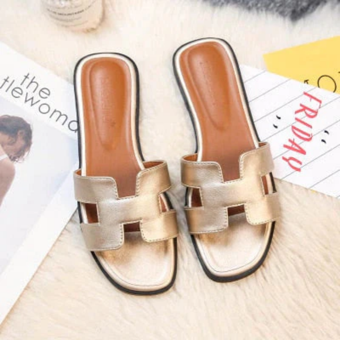 Elegantes Chancletas Mules para Mujer con Diseño en H