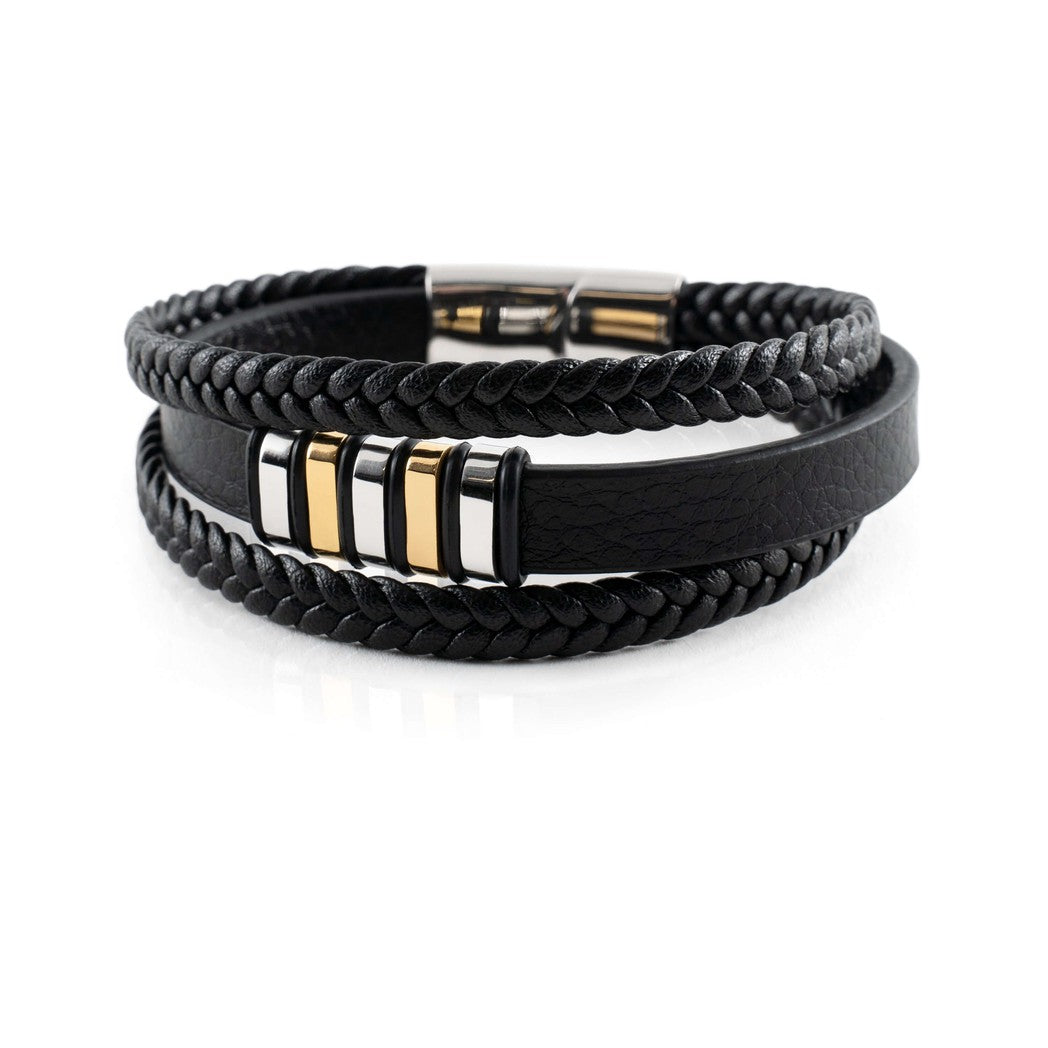 Elegantes pulseras de cuero genuino para hombre