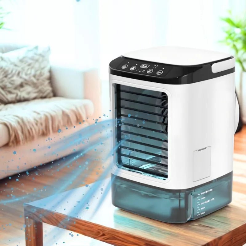 Enfriador de aire portátil con humidificador e iluminación LED
