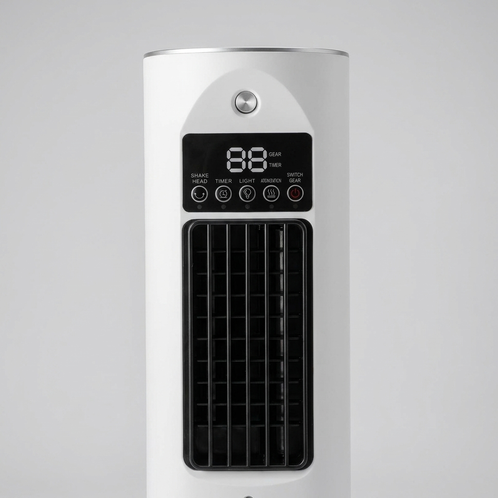 Enfriador de aire portátil de escritorio con humidificador, alimentación USB, sin aspas, 6 velocidades y mando a distancia