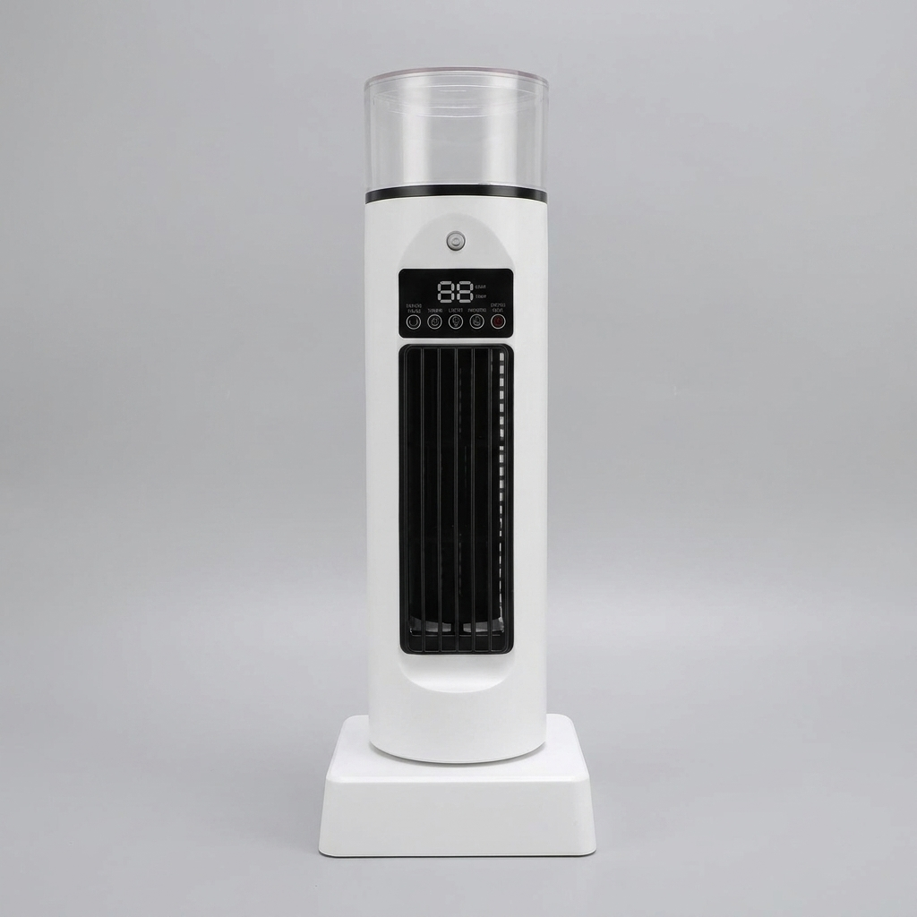 Enfriador de aire portátil de escritorio con humidificador, alimentación USB, sin aspas, 6 velocidades y mando a distancia