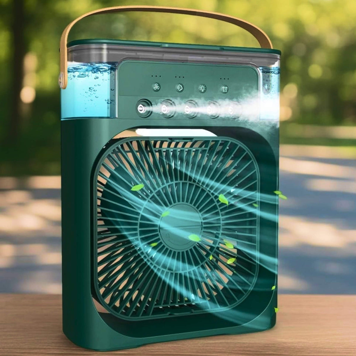 Enfriador de aire y humidificador 3 en 1: portátil, velocidades de ventilación ajustables, ideal para dormitorios, oficinas y espacios pequeños