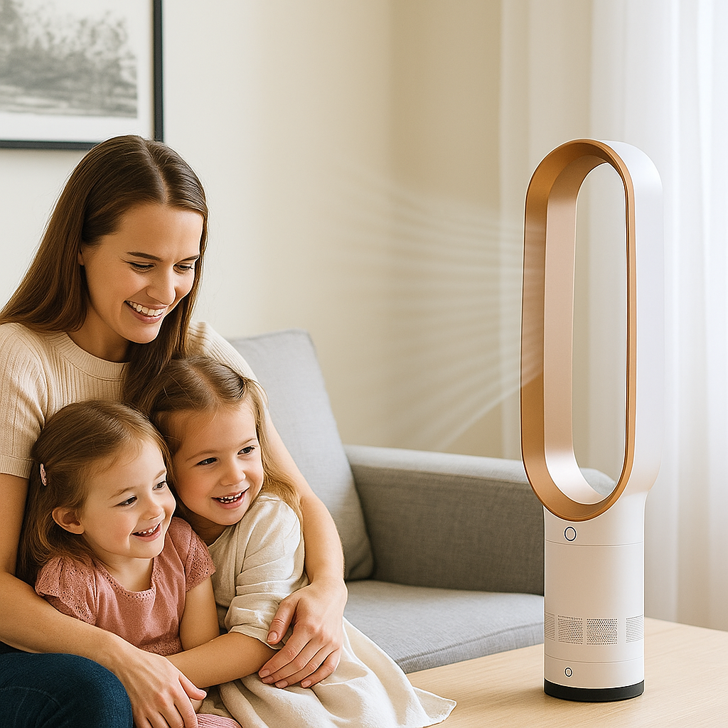Enfriador de aire y ventilador sin aspas giratorias