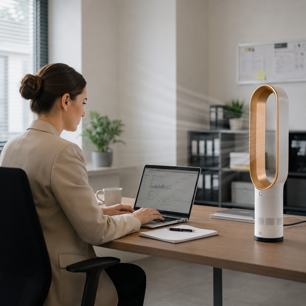 Enfriador de aire y ventilador sin aspas giratorias