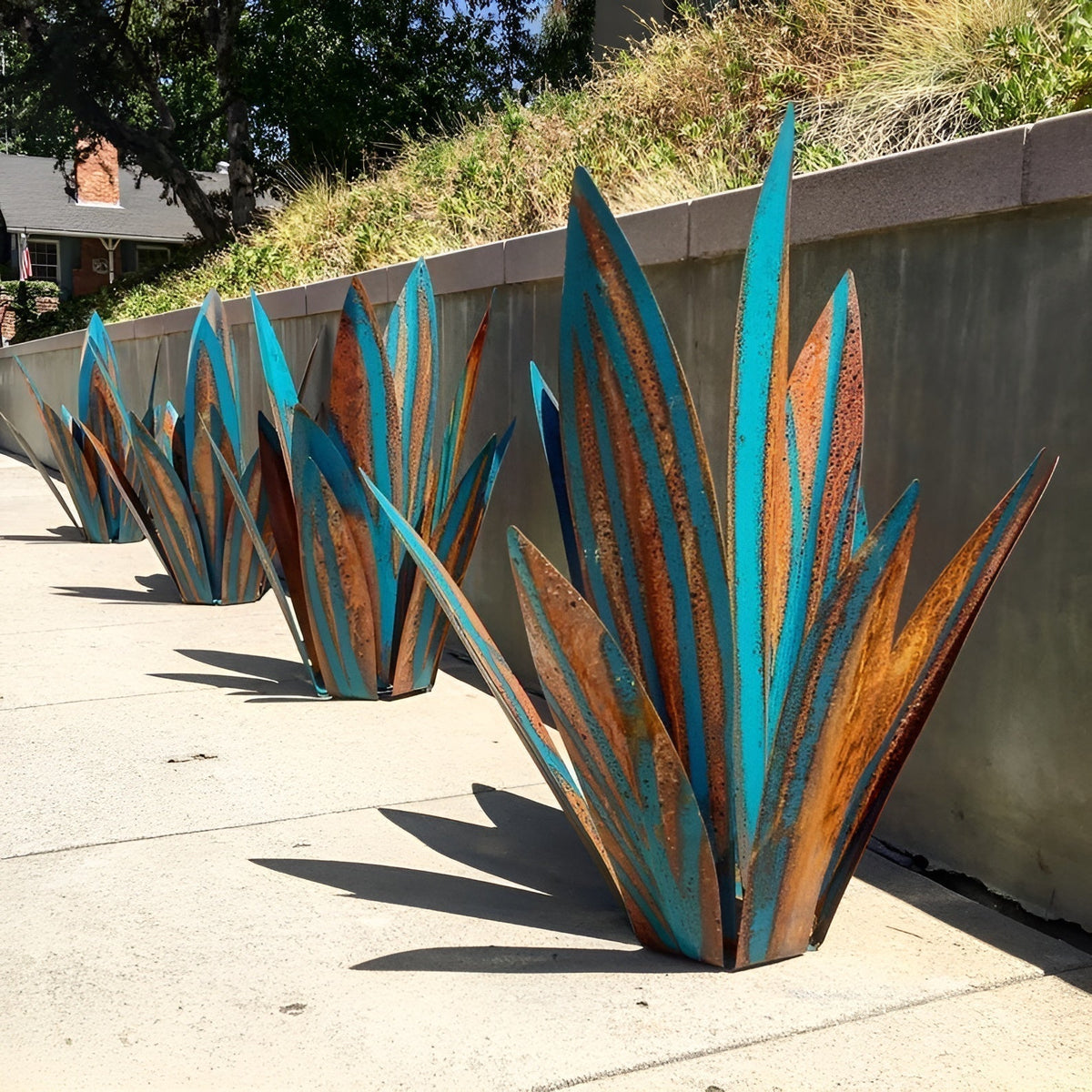 Escultura de jardín artesanal de metal antioxidante para decoración de interior y exterior
