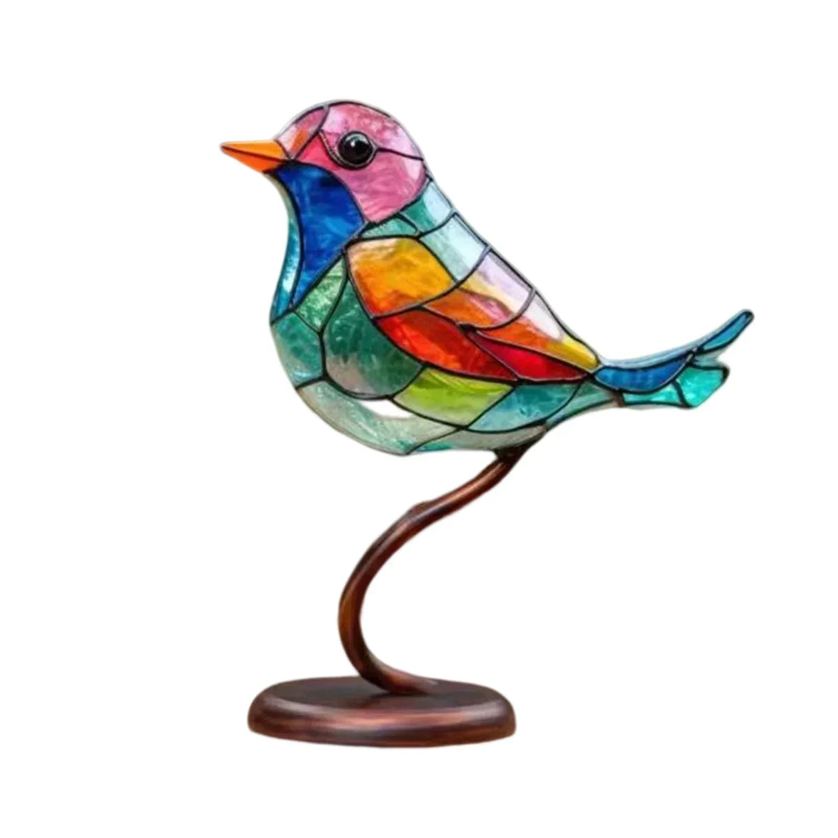 Escultura de pájaros en una rama de acrílico – Decoración artística y elegante para el hogar