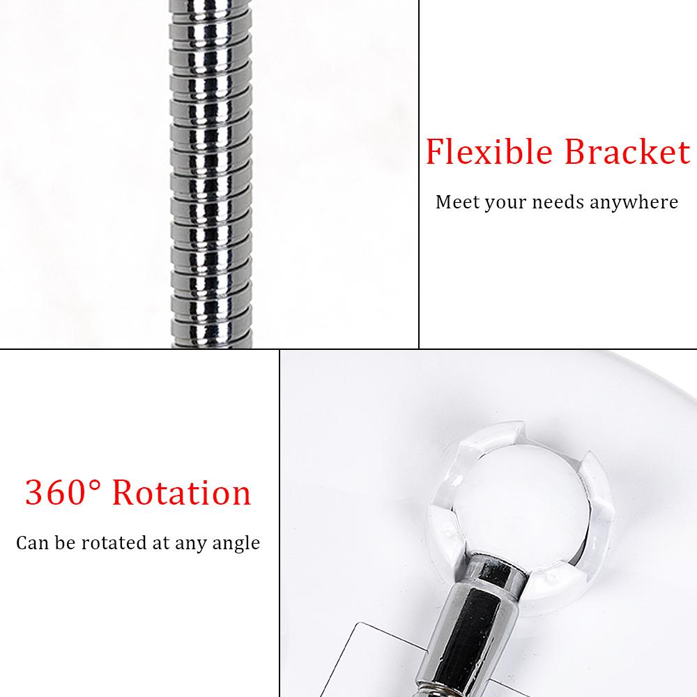 Espejo de maquillaje con luz LED y aumento con ventosa y brazo flexible