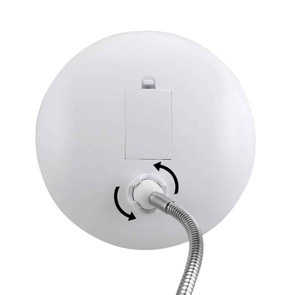 Espejo de maquillaje con luz LED y aumento con ventosa y brazo flexible