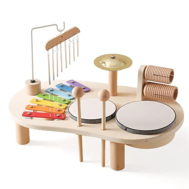 Estación musical de madera para niños