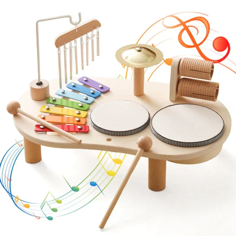 Estación musical de madera para niños
