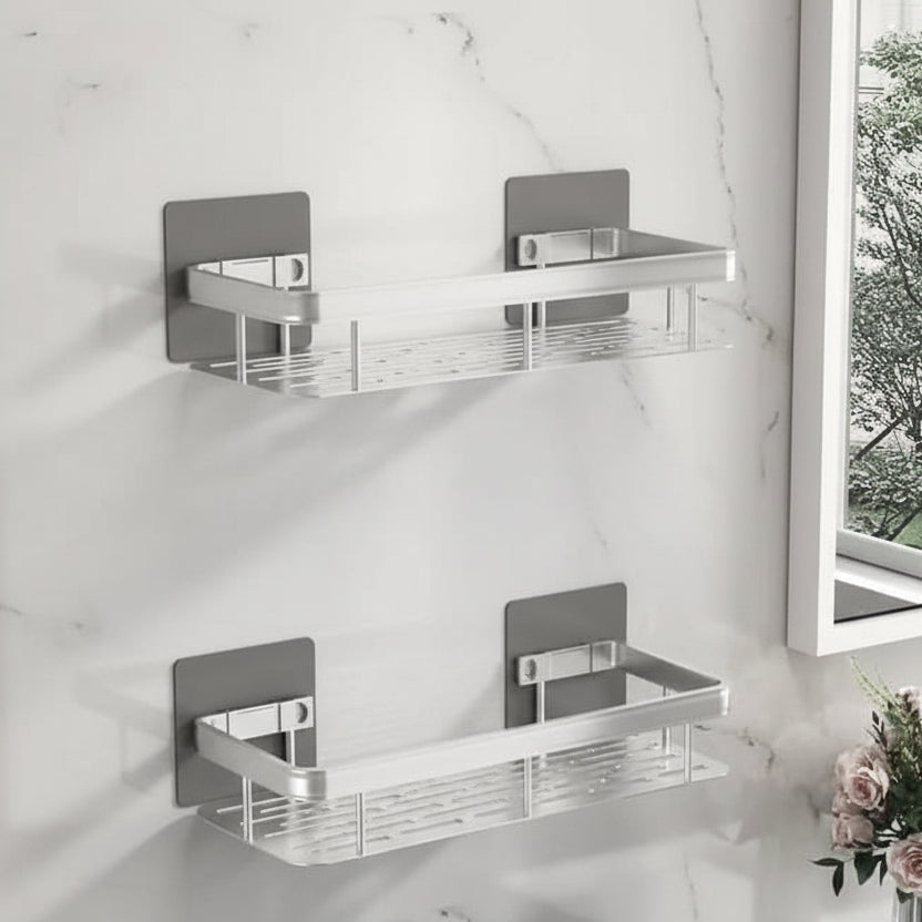 Estante adhesivo para baño: sin taladros y elegante para cualquier baño